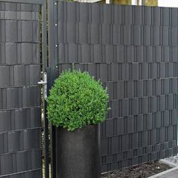 Taśma ogrodzeniowa i klipsy mocujące 20 szt. PVC 35 m x 19 cm 450 g/m2 antracyt