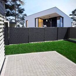 Taśma ogrodzeniowa i klipsy mocujące 20 szt. PVC 35 m x 4,75 cm 450 g/m2 antracyt