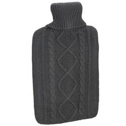 Termofor gumowy w pokrowcu sweterku ogrzewacz do rąk 2L szary