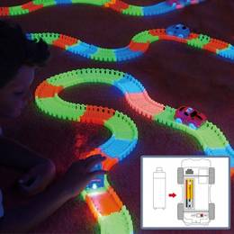 Tor wyścigowy elastyczny zestaw 220 elementów magic track autko na baterie dla dzieci