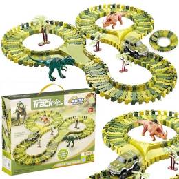Tor wyścigowy park dinozaurów zestaw 120 elementów zabawka dla dzieci 