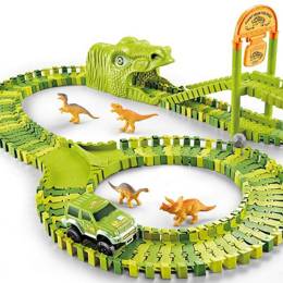 Tor wyścigowy park dinozaurów zestaw 168 elementów zabawka dla dzieci