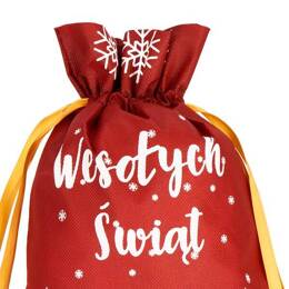 Torba na prezenty pod choinkę worek świąteczny czerwony