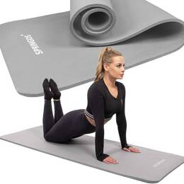 Uniwersalna mata do ćwiczeń fitness joga pilates 183 cm szara