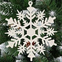 Zawieszka na choinkę śnieżynki 3 szt. ozdoba świąteczna 10 cm biały brokat